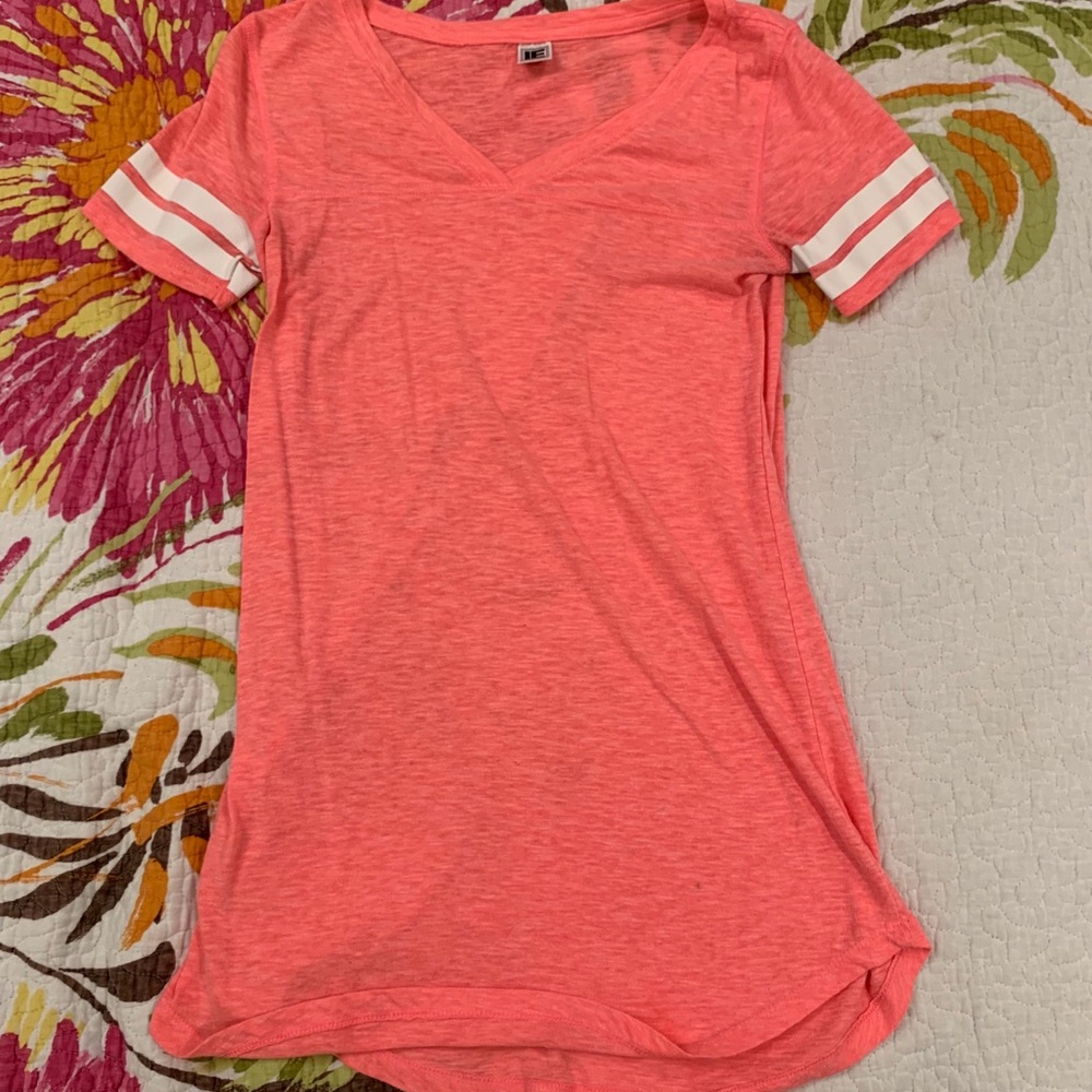 Long and lean pink burnout T-shirt